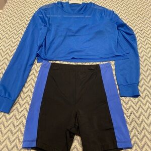 Balera Mesh Cropped Hoodie & Shorts Dancewear Set – Girls LC (Large Child)